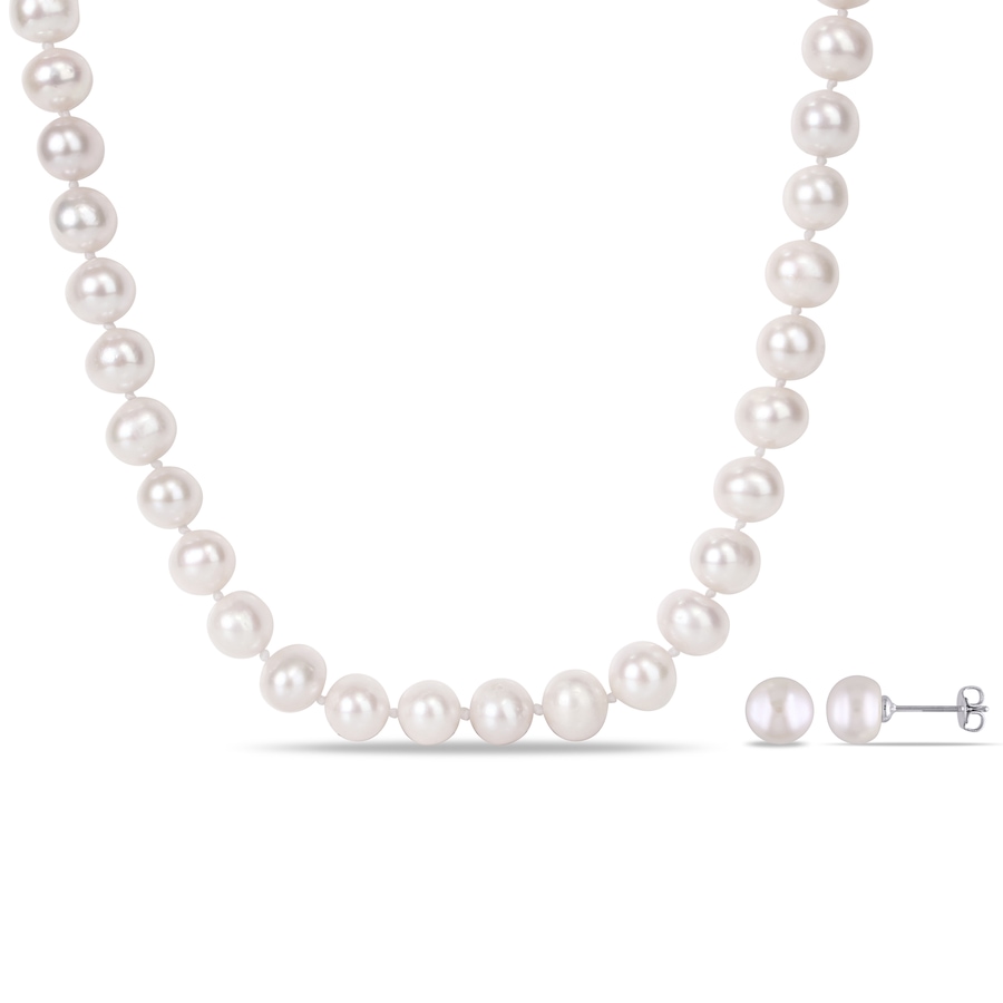 Image 744819.jpg, Product 744-819 / Price $129.99, Amour Pearls Sterling Silver Cultured Freshwater Pearl Necklace & Earrings Set from Amour Pearls on TSC.ca's Jewellery department