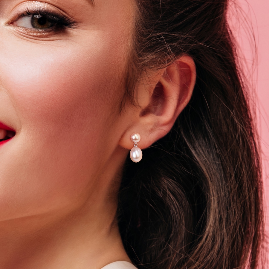 Image 744823_ALTMORE5.jpg, Product 744-823 / Price $69.99, Amour Pearls Sterling Silver Pink Cultured Freshwater Pendant With Chain & Drop Earrings Set from Amour Pearls on TSC.ca's Jewellery department