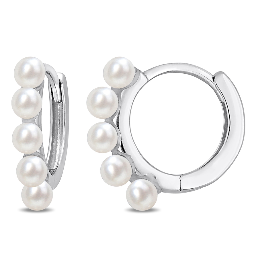 Image 744828.jpg, Product 744-828 / Price $379.99, Amour Pearls 10K white Gold Cultured Freshwater Pearl Mini Hoop Earrings from Amour Pearls on TSC.ca's Jewellery department