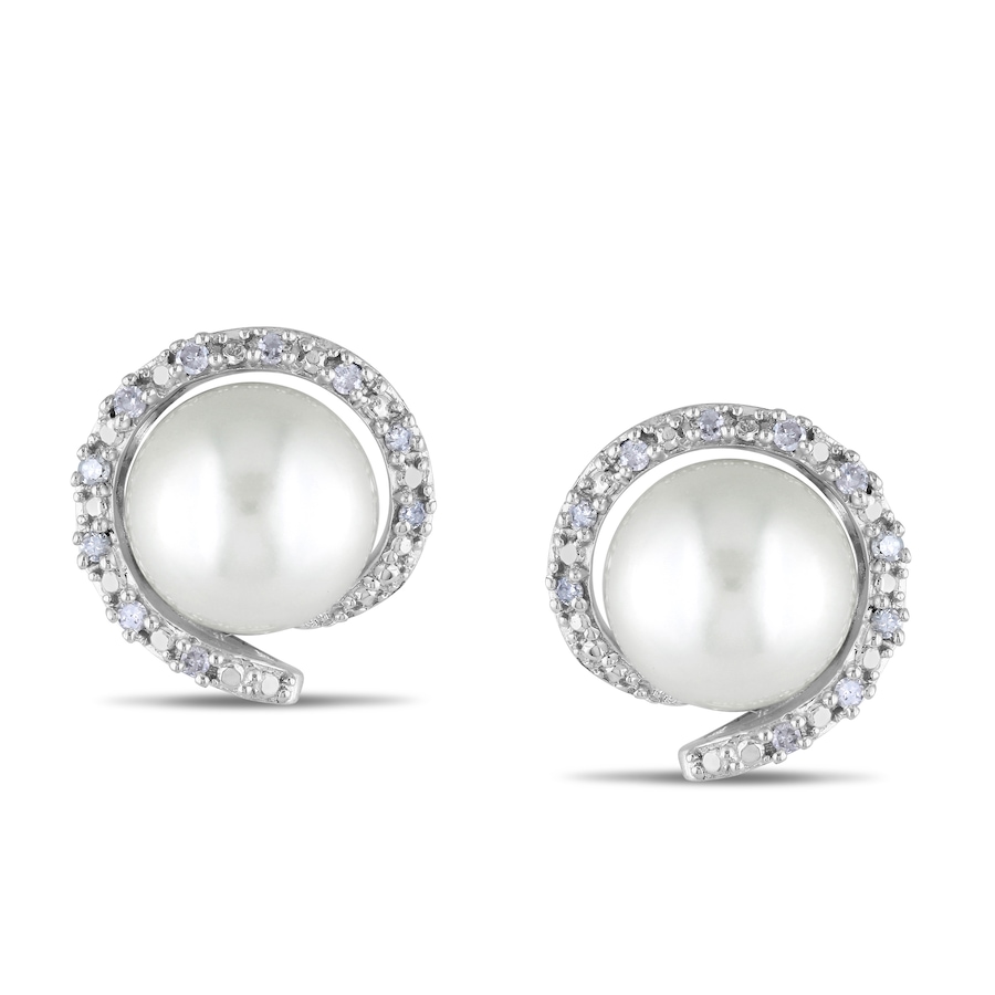 Image 744835_ALTMORE2.jpg, Product 744-835 / Price $799.99, Amour Pearls 10K White Gold 8-8.5mm Cultured Freshwater Pearl & Diamond Stud Earrings from Amour Pearls on TSC.ca's Jewellery department