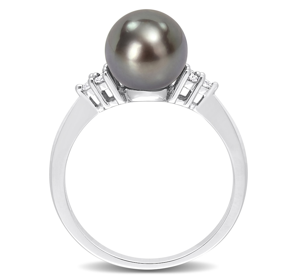 Image 744836_ALTMORE2.jpg, Product 744-836 / Price $269.99, Amour Pearls Sterling Silver 8-8.5mm Cultured Tahitian Black Pearl & Diamond Ring from Amour Pearls on TSC.ca's Jewellery department