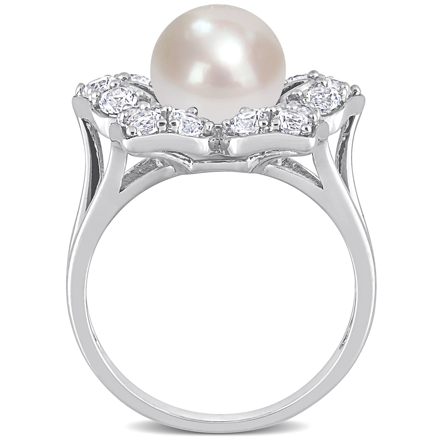 Image 744837_ALTMORE2.jpg, Product 744-837 / Price $179.99, Amour Pearls Sterling Silver 8.5-9mm Cultured Freshwater Pearl & Created Sapphire Ring from Amour Pearls on TSC.ca's Jewellery department