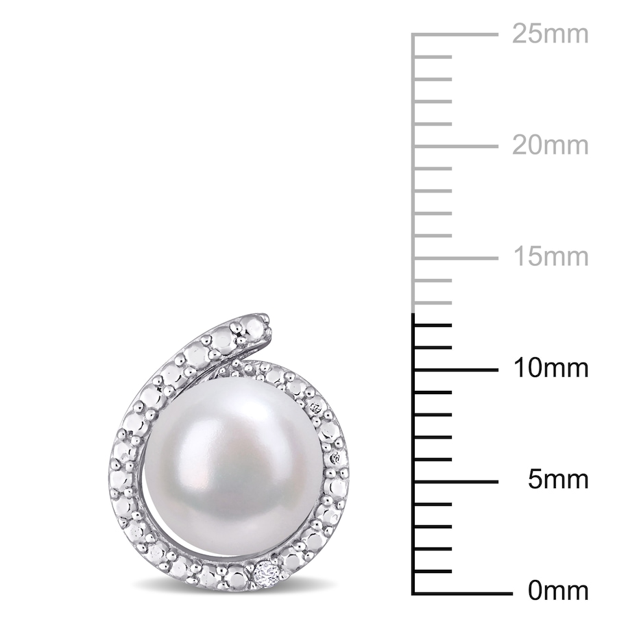 Image 744840_ALTMORE1.jpg, Product 744-840 / Price $139.99, Amour Pearls Sterling Silver 8-8.5mm Cultured Freshwater Pearl & Diamond Halo Stud Earrings from Amour Pearls on TSC.ca's Jewellery department