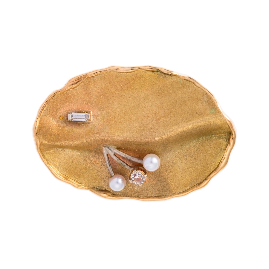 Image 744956.jpg, Product 744-956 / Price $2,795.00, Estate Originals 14K Yellow Gold Fancy Design Brooch with Pearls and Old European Cut Diamonds from Estate Originals on TSC.ca's Jewellery department