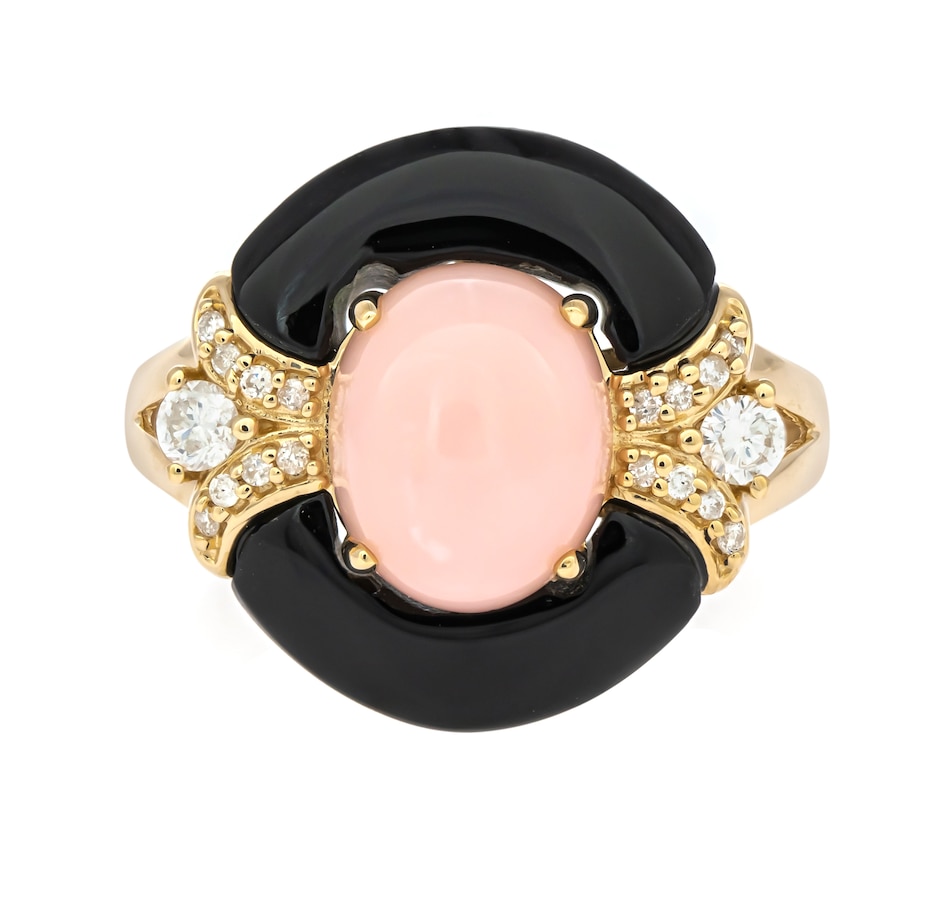 Image 744986.jpg, Product 744-986 / Price $2,999.99, Cirari 14K Yellow Gold Pink Opal and Diamond Ring from Cirari on TSC.ca's Jewellery department