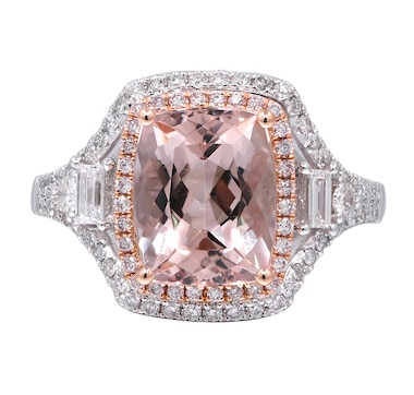  Cirari 14K TwoTone Morganite & Diamond Ring