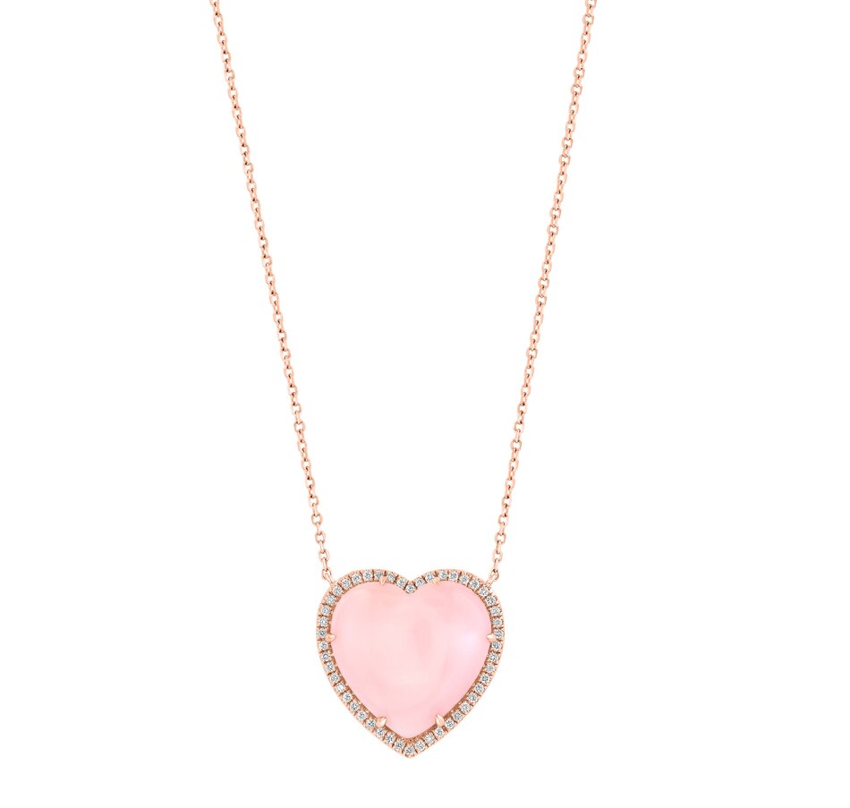 Image 745011_ALTMORE1.jpg, Product 745-011 / Price $1,599.99, EFFY 14K Rose Gold Pink Opal & Diamond Heart Pendant Necklace from Effy Jewellery on TSC.ca's Jewellery department