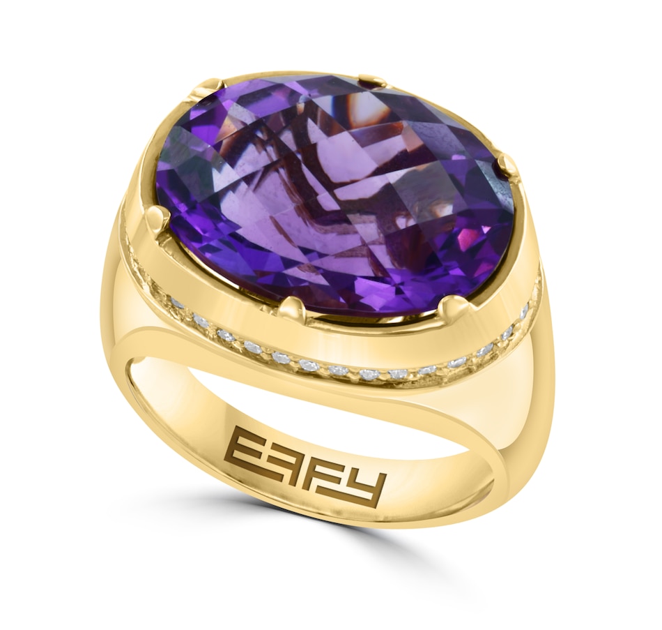 Image 745030.jpg, Product 745-030 / Price $2,259.99, EFFY 14K Yellow Gold Amethyst & Diamond Ring from Effy Jewellery on TSC.ca's Jewellery department