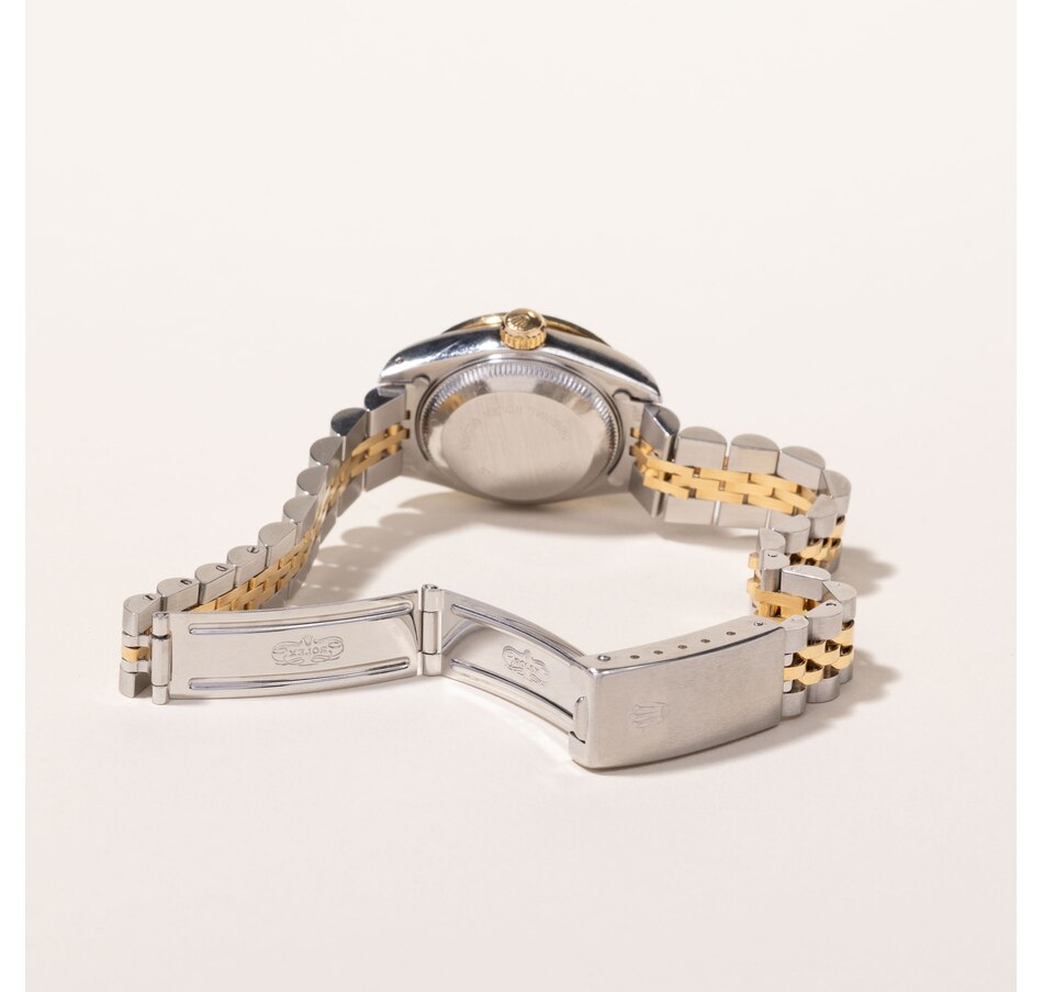 Image 745163_ALTMORE6.jpg, Product 745-163 / Price $7,495.00, Estate Originals Stainless Steel and 18K Yellow Gold Rolex Oyster Perpetual Datejust Swiss-Made Watch with Diamond Bezel from Estate Originals on TSC.ca's Jewellery department