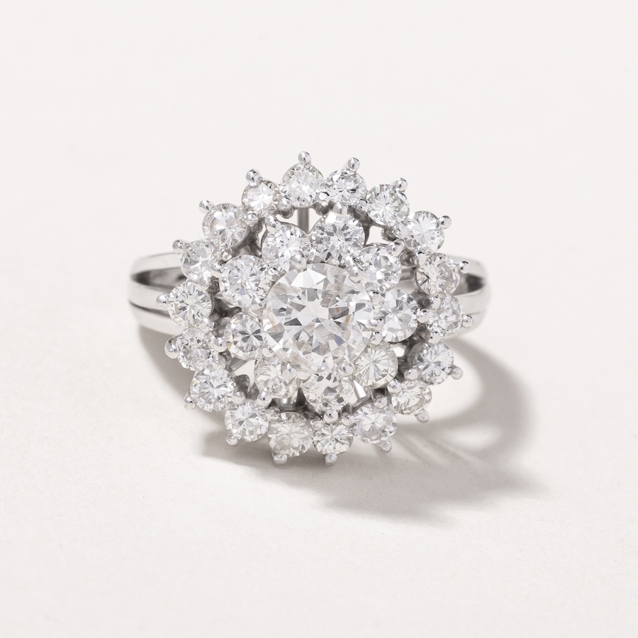 Image 745169.jpg, Product 745-169 / Price $5,895.00, Estate Originals Platinum 2.39 ctw Diamond Cluster Ring from Estate Originals on TSC.ca's Jewellery department