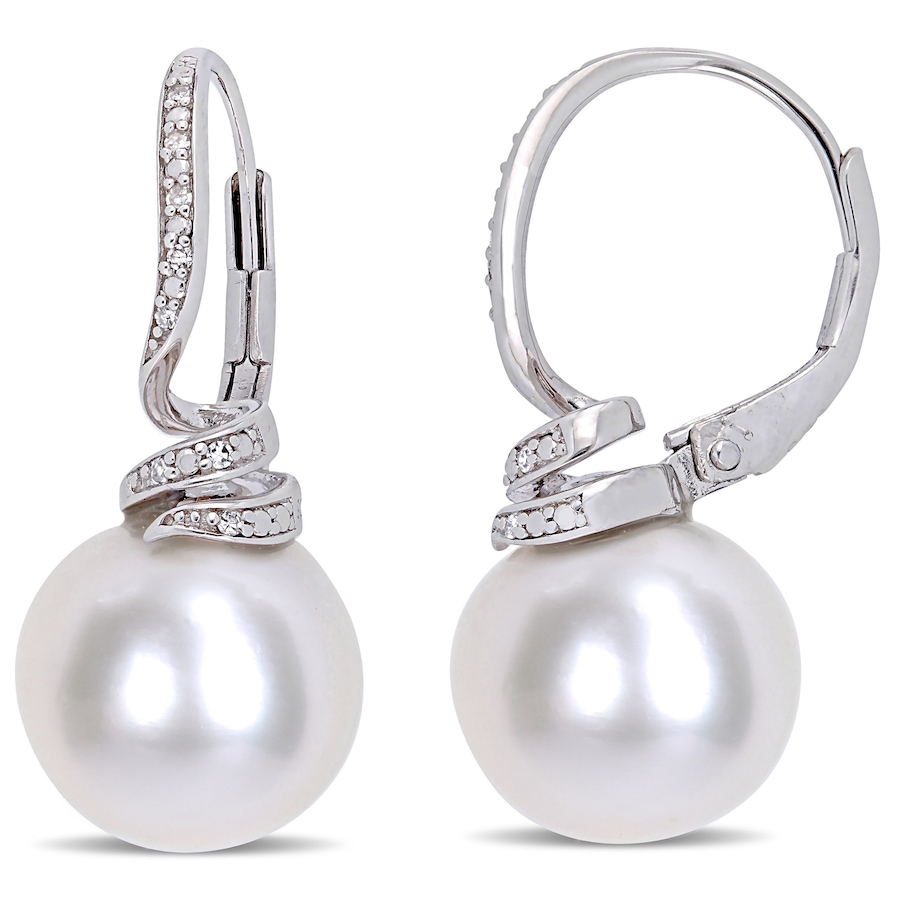 Image 745182.jpg, Product 745-182 / Price $199.99, Amour Pearls Sterling Silver Cultured Freshwater Pearl & Diamond Accent Leverback Earrings from Amour Pearls on TSC.ca's Jewellery department