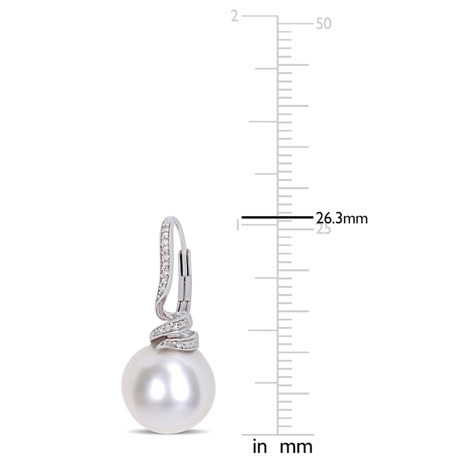 Image 745182_ALTMORE1.jpg, Product 745-182 / Price $199.99, Amour Pearls Sterling Silver Cultured Freshwater Pearl & Diamond Accent Leverback Earrings from Amour Pearls on TSC.ca's Jewellery department