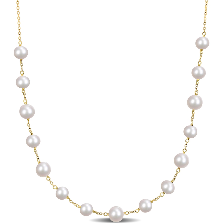 Image 745194.jpg, Product 745-194 / Price $149.00, Amour Pearls Yellow Plated Sterling Silver Cultured Freshwater Pearl Tin Cup Necklace from Amour Pearls on TSC.ca's Jewellery department