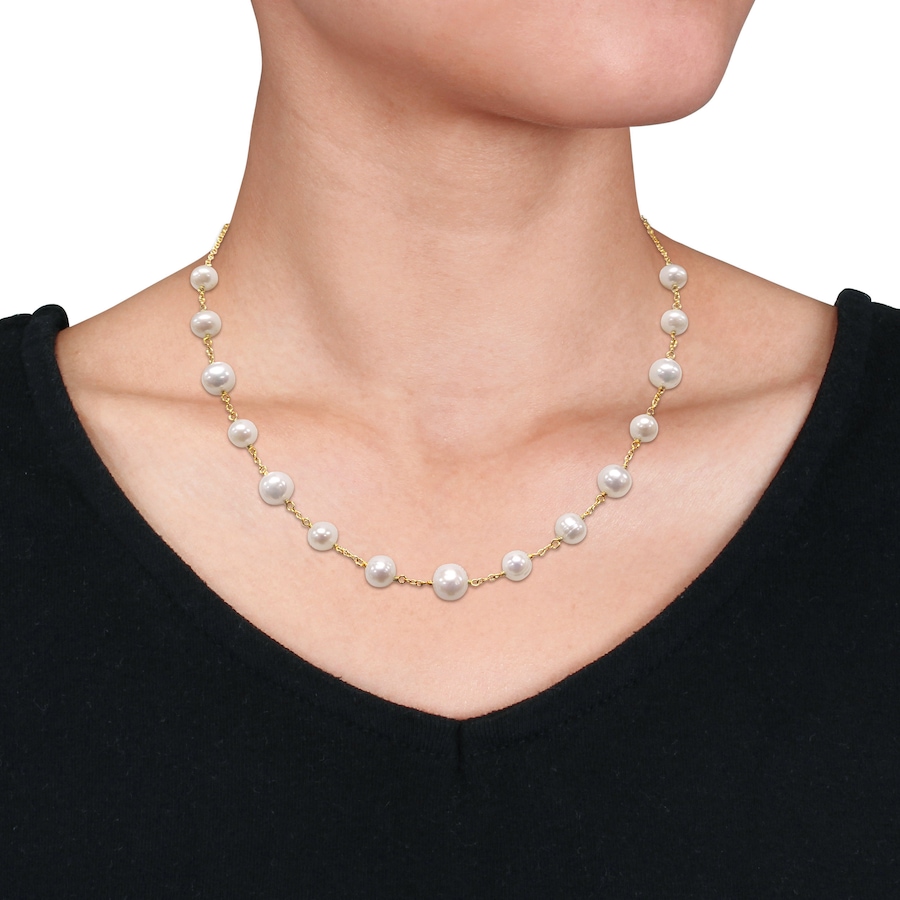 Image 745194_ALTMORE3.jpg, Product 745-194 / Price $149.00, Amour Pearls Yellow Plated Sterling Silver Cultured Freshwater Pearl Tin Cup Necklace from Amour Pearls on TSC.ca's Jewellery department