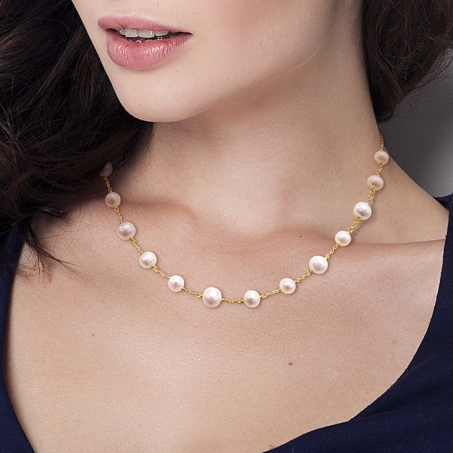 Image 745194_ALTMORE4.jpg, Product 745-194 / Price $149.00, Amour Pearls Yellow Plated Sterling Silver Cultured Freshwater Pearl Tin Cup Necklace from Amour Pearls on TSC.ca's Jewellery department