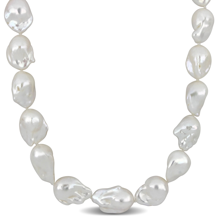 Image 745199.jpg, Product 745-199 / Price $1,199.99, Amour Pearls Cultured Freshwater Keshi Pearl Necklace with 14K Yellow Gold Corrugated Ball Clasp from Amour Pearls on TSC.ca's Jewellery department