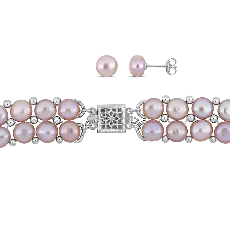 Image 745202_ALTMORE7.jpg, Product 745-202 / Price $279.99, Amour Pearls Sterling Silver Cultured Freshwater Pearl Necklace, Bracelet & Earrings Set from Amour Pearls on TSC.ca's Jewellery department