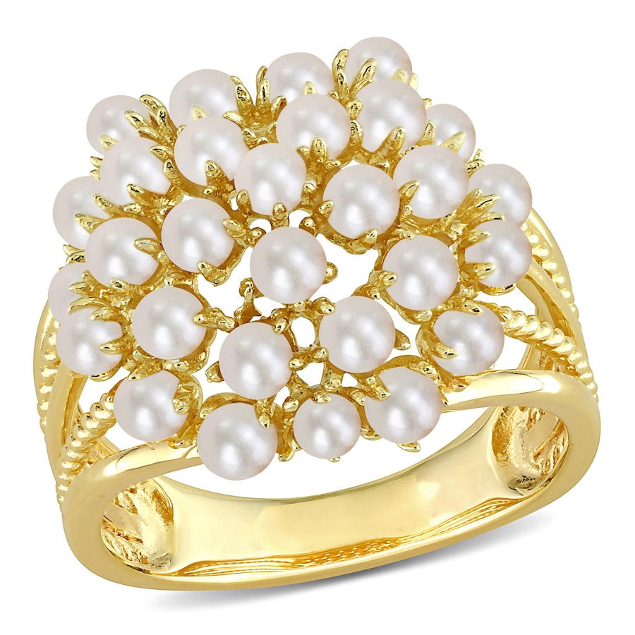 Image 745203.jpg, Product 745-203 / Price $219.99, Amour Pearls Yellow Gold Plated Cultured Freshwater Pearl Spilt Shank Ring from Amour Pearls on TSC.ca's Jewellery department