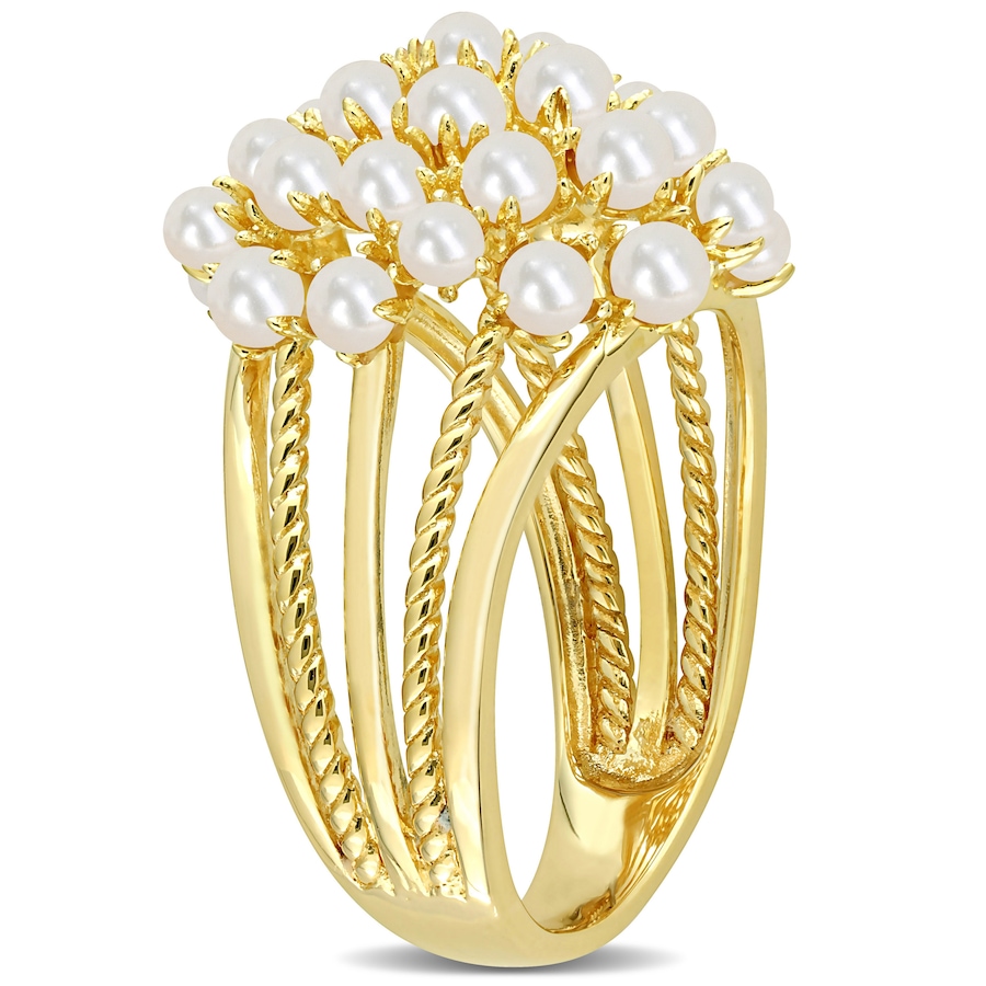Image 745203_ALTMORE3.jpg, Product 745-203 / Price $219.99, Amour Pearls Yellow Gold Plated Cultured Freshwater Pearl Spilt Shank Ring from Amour Pearls on TSC.ca's Jewellery department