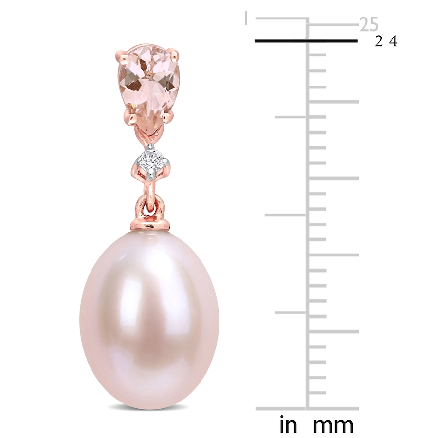 Image 745207_ALTMORE1.jpg, Product 745-207 / Price $579.99, Amour Pearls 10K Rose Gold Cultured Freshwater Pearl, Morganite & Diamond Accent Earrings from Amour Pearls on TSC.ca's Jewellery department