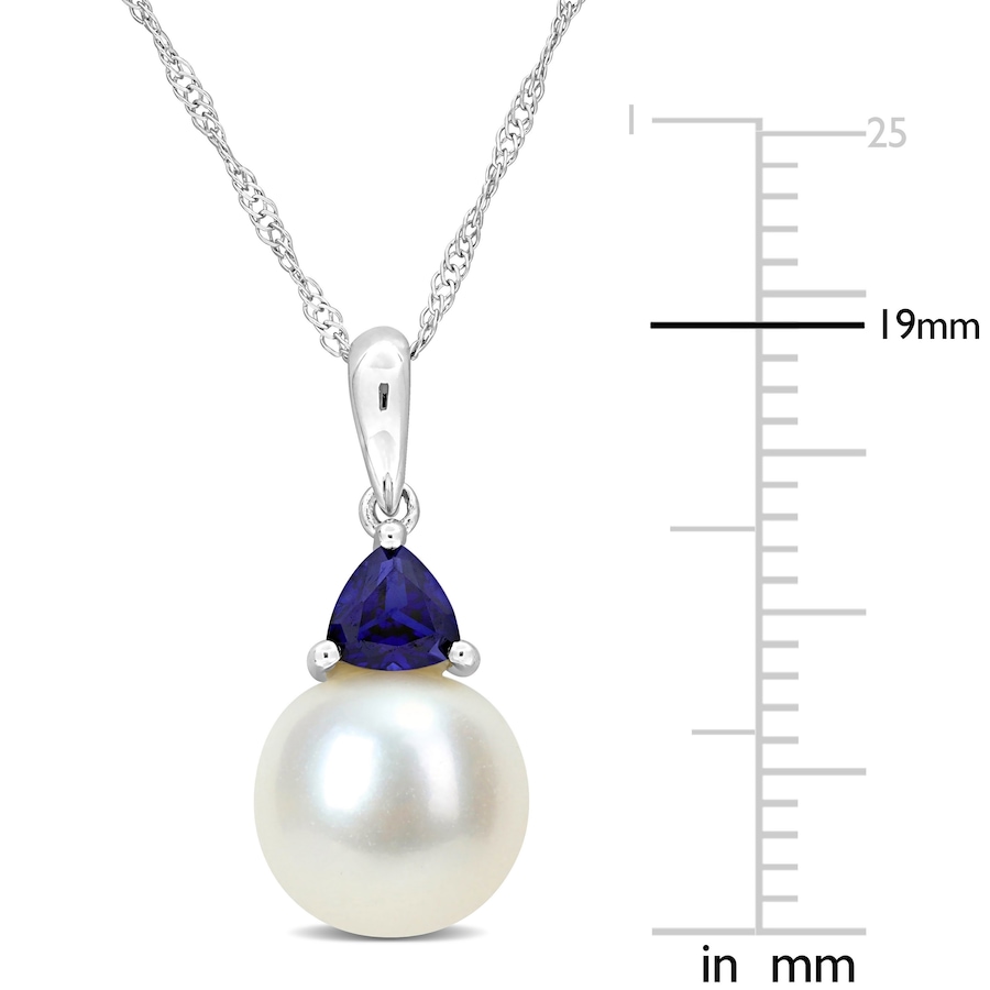 Image 745210_ALTMORE2.jpg, Product 745-210 / Price $329.99, Amour Pearls 10K White Gold Cultured Freshwater Pearl & Create Blue Sapphire Necklace from Amour Pearls on TSC.ca's Jewellery department