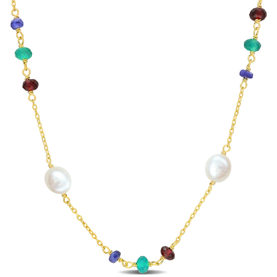 Image 745212.jpg, Product 745-212 / Price $129.99, Amour Pearls Yellow Gold Plated Sterling Silver Freshwater & Multi Gemstone Bead Necklace from Amour Pearls on TSC.ca's Jewellery department