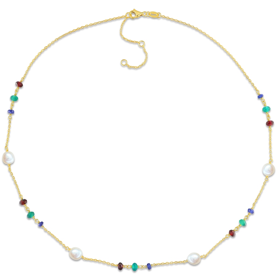 Image 745212_ALTMORE1.jpg, Product 745-212 / Price $129.99, Amour Pearls Yellow Gold Plated Sterling Silver Freshwater & Multi Gemstone Bead Necklace from Amour Pearls on TSC.ca's Jewellery department