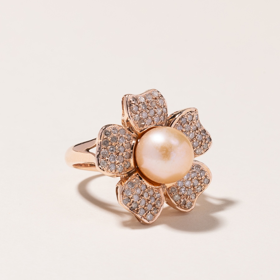 Image 745244_ALTMORE1.jpg, Product 745-244 / Price $2,488.00, Estate Originals 14K Rose Gold Pearl and Diamond Flower Ring from Estate Originals on TSC.ca's Jewellery department