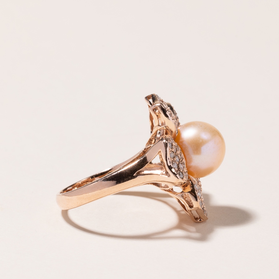 Image 745244_ALTMORE2.jpg, Product 745-244 / Price $2,488.00, Estate Originals 14K Rose Gold Pearl and Diamond Flower Ring from Estate Originals on TSC.ca's Jewellery department
