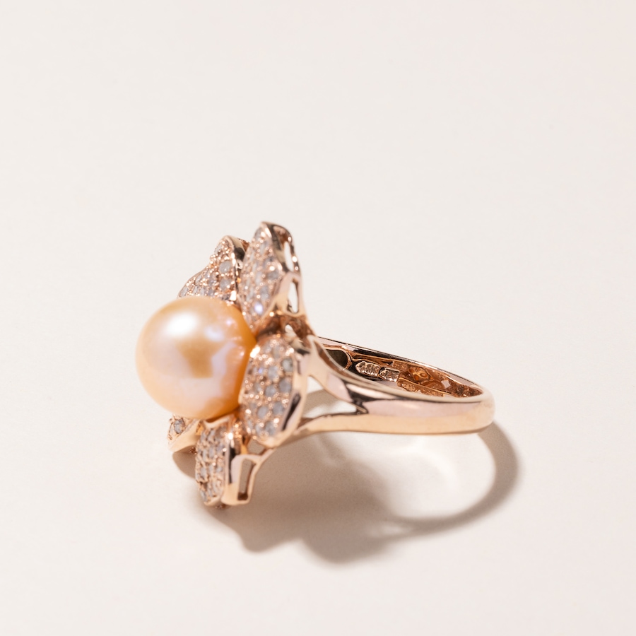Image 745244_ALTMORE4.jpg, Product 745-244 / Price $2,488.00, Estate Originals 14K Rose Gold Pearl and Diamond Flower Ring from Estate Originals on TSC.ca's Jewellery department