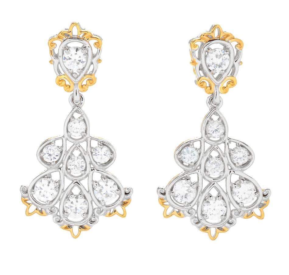 Image 745333.jpg, Product 745-333 / Price $169.99, Gems en Vogue Palladium Silver White Zircon Cluster Drop Earrings from Gems En Vogue on TSC.ca's Jewellery department