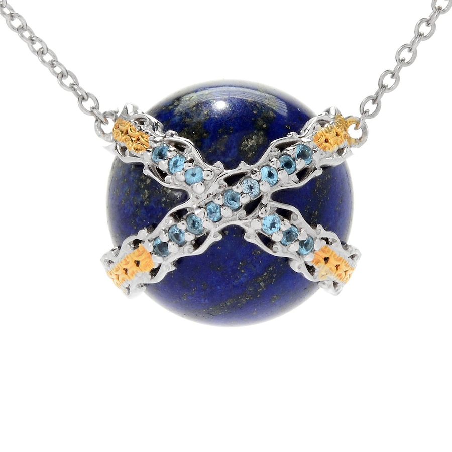 Image 745358.jpg, Product 745-358 / Price $119.99, Gems en Vogue Palladium Silver Lapis Bead and Swiss Blue Topaz Necklace from Gems En Vogue on TSC.ca's Jewellery department