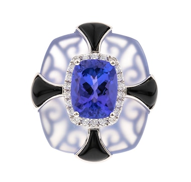 Cirari 14K White Gold Tanzanite and Diamond Ring