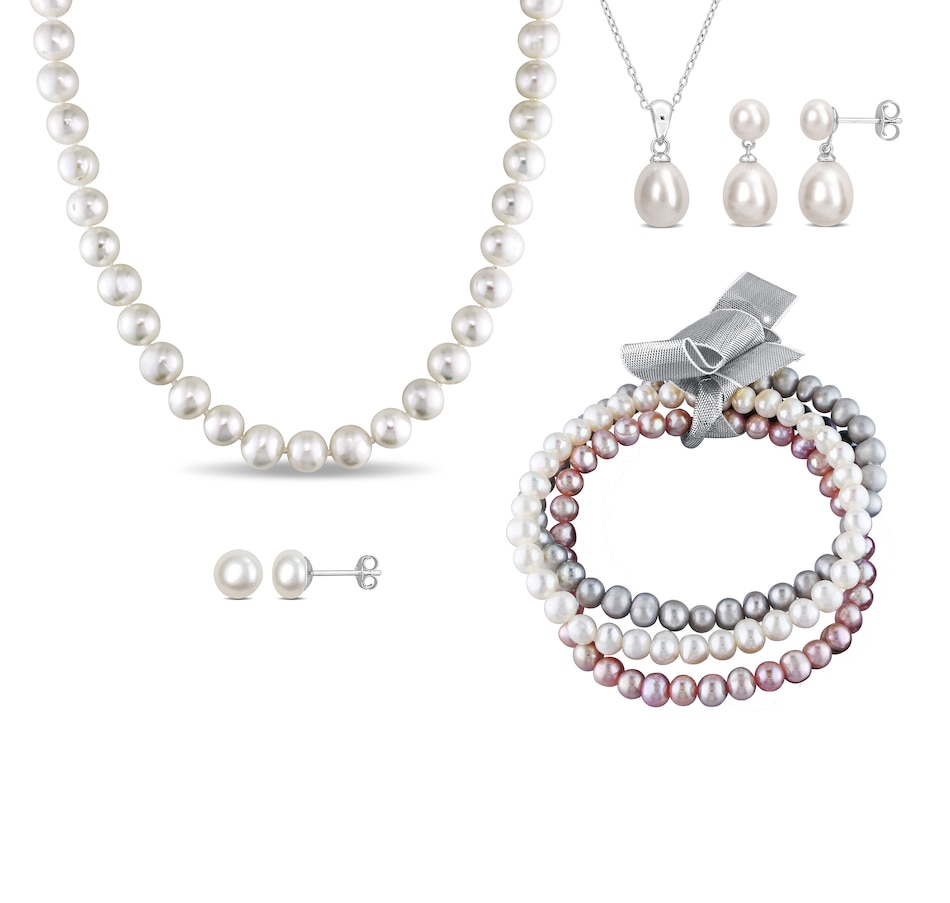 Image 745527.jpg, Product 745-527 / Price $229.99, Amour Pearls Sterling Silver Cultured Freshwater Pearl Five Piece Gift Box Set from Amour Pearls on TSC.ca's Jewellery department