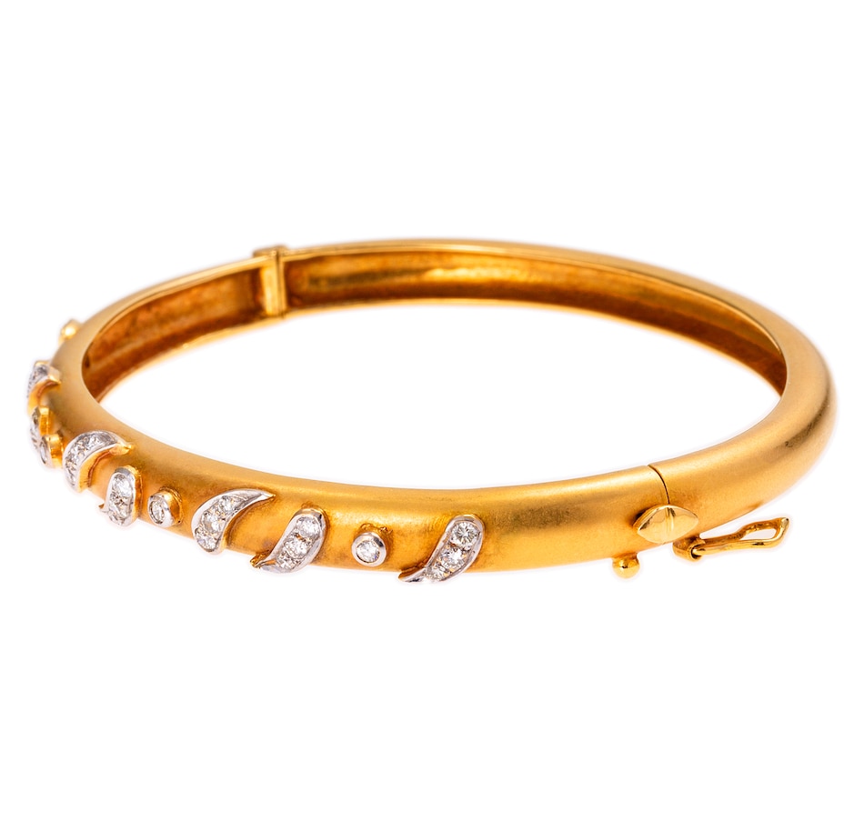 Image 745622_ALTMORE1.jpg, Product 745-622 / Price $4,295.00, Estate Originals 18K Yellow and White Gold Diamond-Set Paisley Swirl Bangle Bracelet from Estate Originals on TSC.ca's Jewellery department