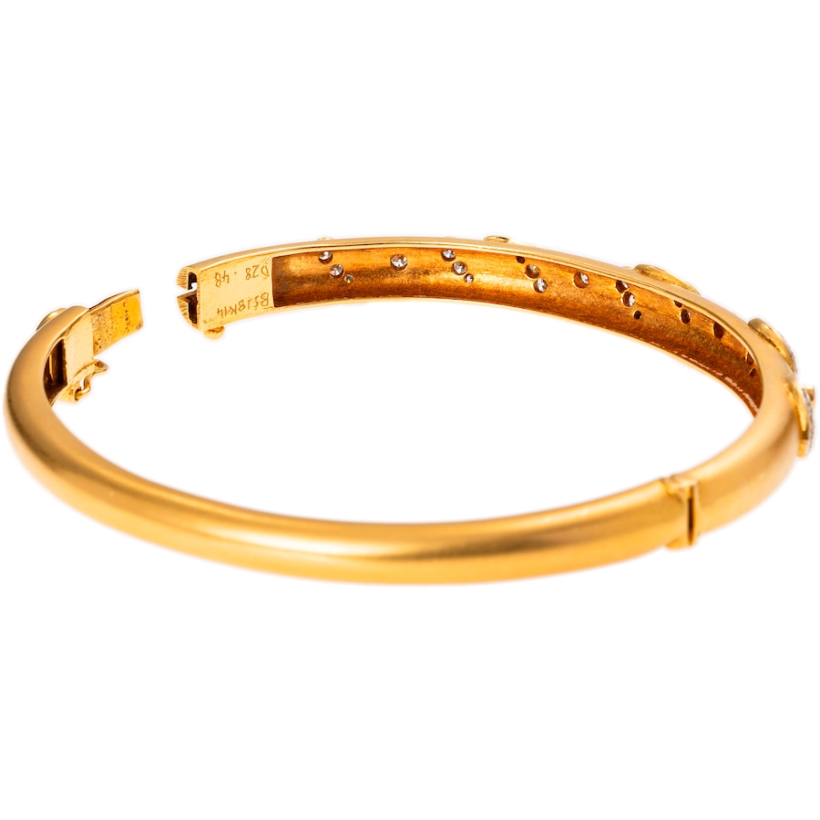 Image 745622_ALTMORE2.jpg, Product 745-622 / Price $6,488.00, Estate Originals 18K Yellow and White Gold Diamond-Set Paisley Swirl Bangle Bracelet from Estate Originals on TSC.ca's Jewellery department