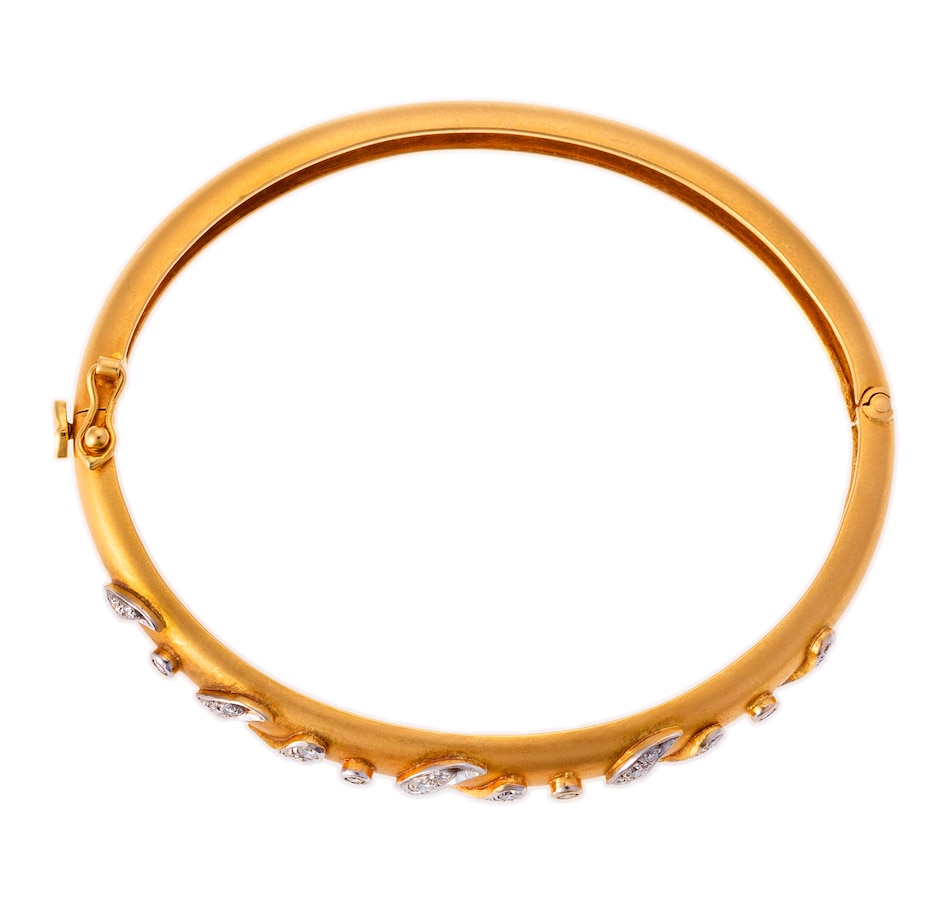 Image 745622_ALTMORE3.jpg, Product 745-622 / Price $4,295.00, Estate Originals 18K Yellow and White Gold Diamond-Set Paisley Swirl Bangle Bracelet from Estate Originals on TSC.ca's Jewellery department
