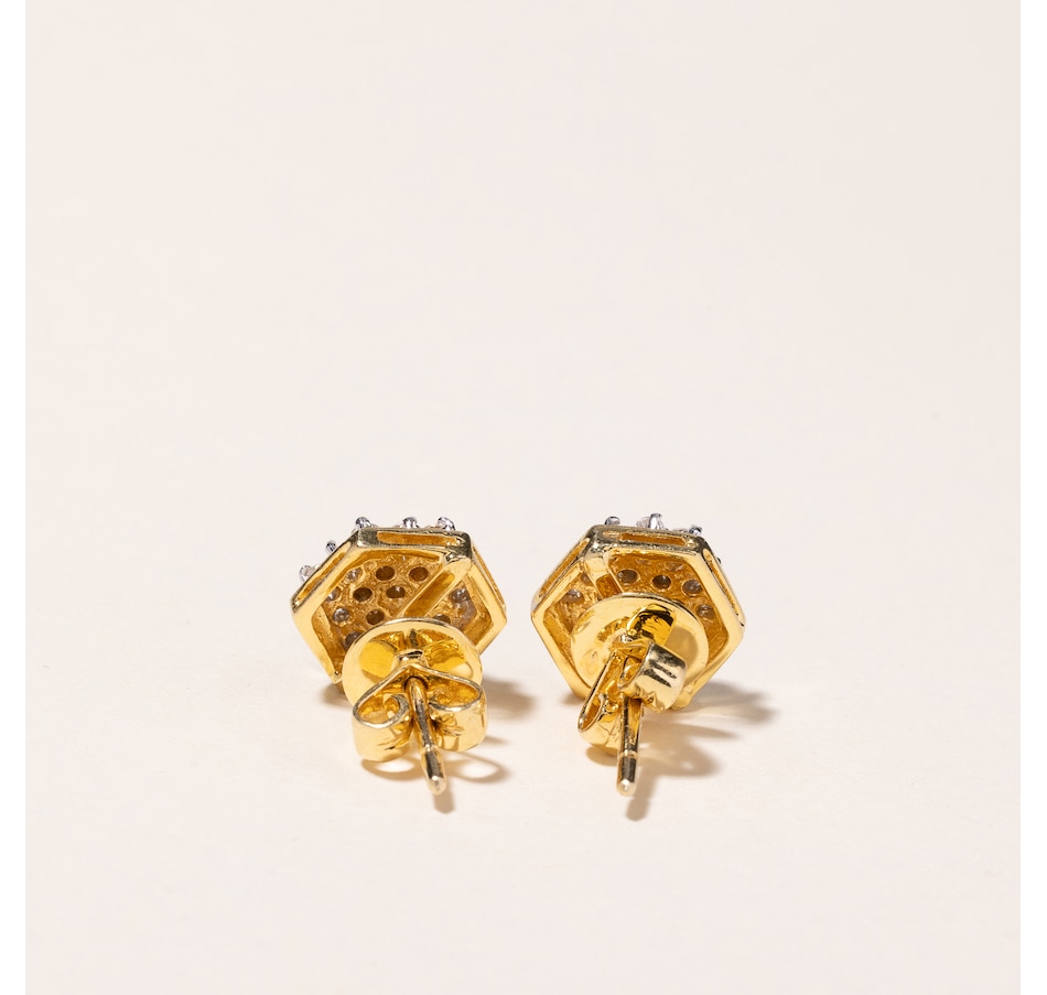 Image 745637_ALTMORE2.jpg, Product 745-637 / Price $1,795.00, Estate Originals 14K Yellow and White Hexagonal Diamond Stud Earrings from Estate Originals on TSC.ca's Jewellery department