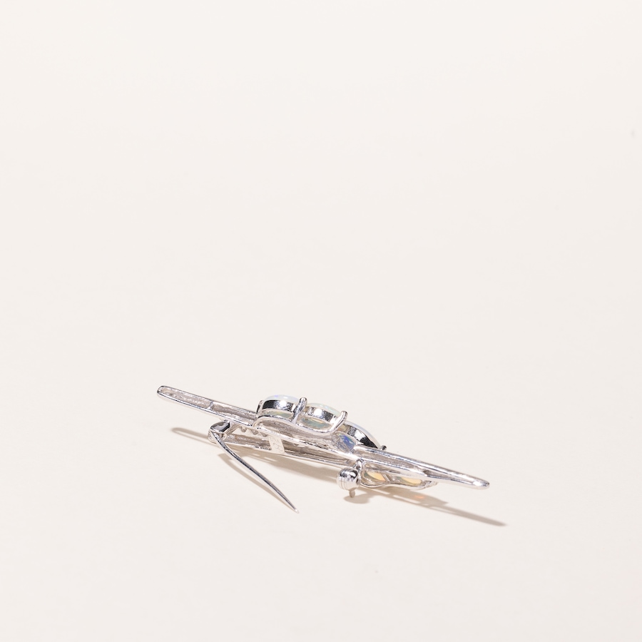 Image 745644_ALTMORE3.jpg, Product 745-644 / Price $2,295.00, Estate Originals 18K White Gold Marquise-Shaped Opal and Diamond Bar Pin from Estate Originals on TSC.ca's Jewellery department