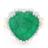 Gems en Vogue Palladium Silver Zambian Emerald and White Zircon Ring