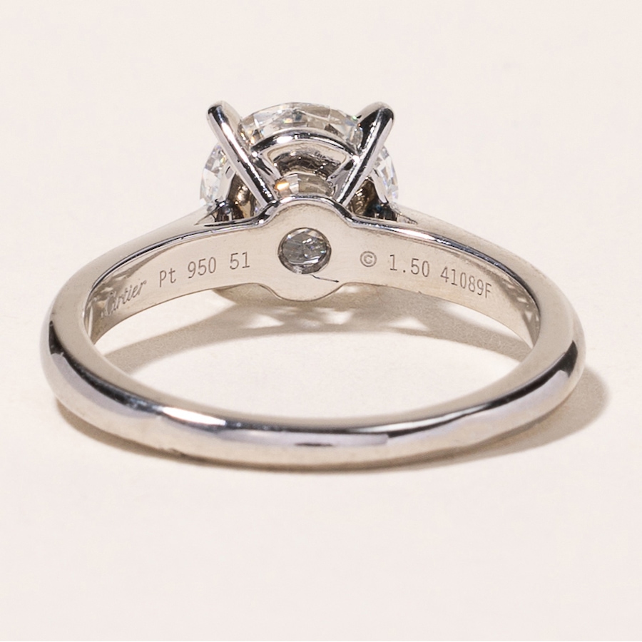 Image 745769_ALTMORE3.jpg, Product 745-769 / Price $39,995.00, Estate Originals Custom Made Platinum 1.50 Carat CARTIER Solitaire Diamond Engagement Ring from Estate Originals on TSC.ca's Jewellery department