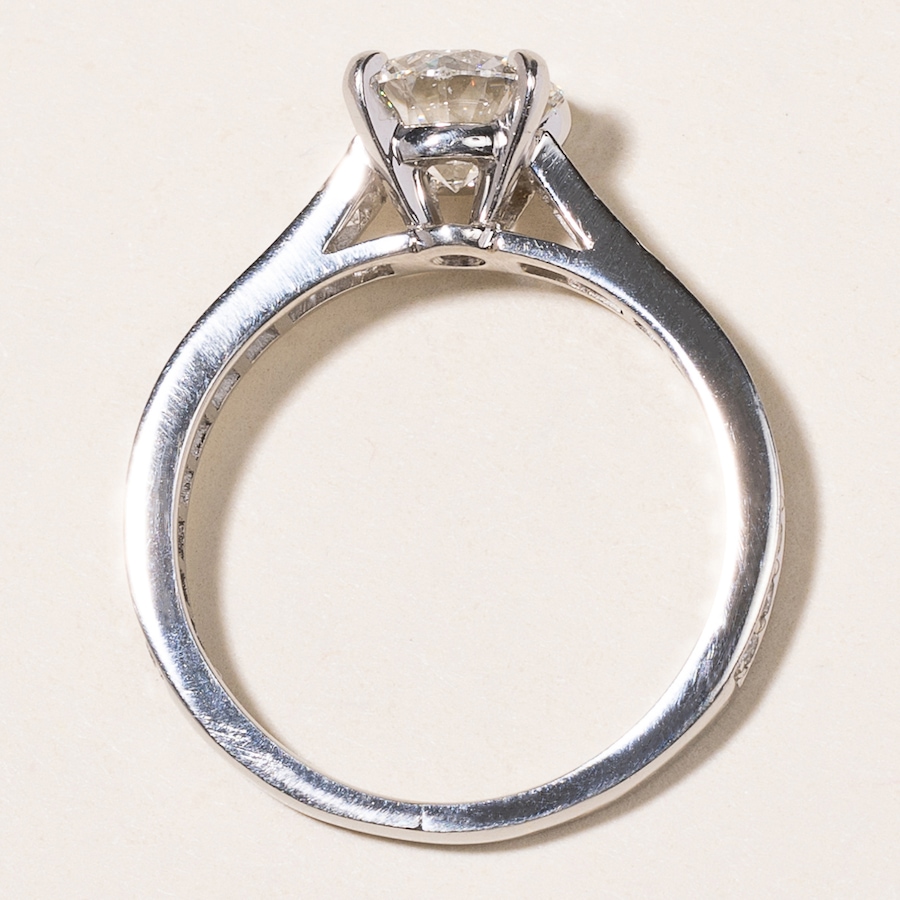 Image 745770_ALTMORE4.jpg, Product 745-770 / Price $14,500.00, Estate Originals Custom Made 18K White Gold 1.10 Carat CARTIER Solitaire Diamond Engagement Ring with Diamond Band from Estate Originals on TSC.ca's Jewellery department