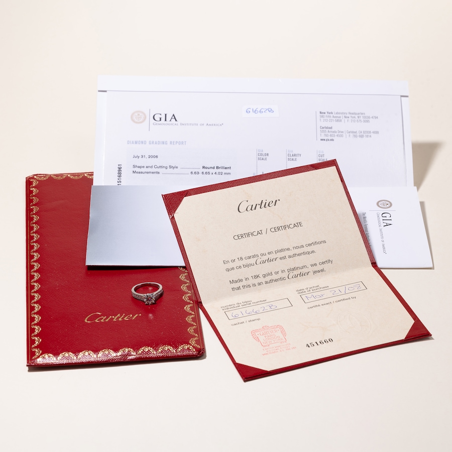 Image 745770_ALTMORE6.jpg, Product 745-770 / Price $14,500.00, Estate Originals Custom Made 18K White Gold 1.10 Carat CARTIER Solitaire Diamond Engagement Ring with Diamond Band from Estate Originals on TSC.ca's Jewellery department