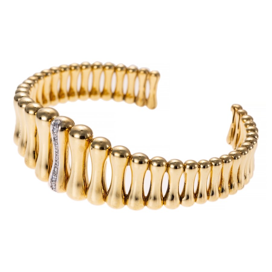 Image 745960_ALTMORE1.jpg, Product 745-960 / Price $7,488.00, Estate Originals 18K Italian Made Yellow and White Gold Diamond-Set Cuff Bracelet from Estate Originals on TSC.ca's Jewellery department