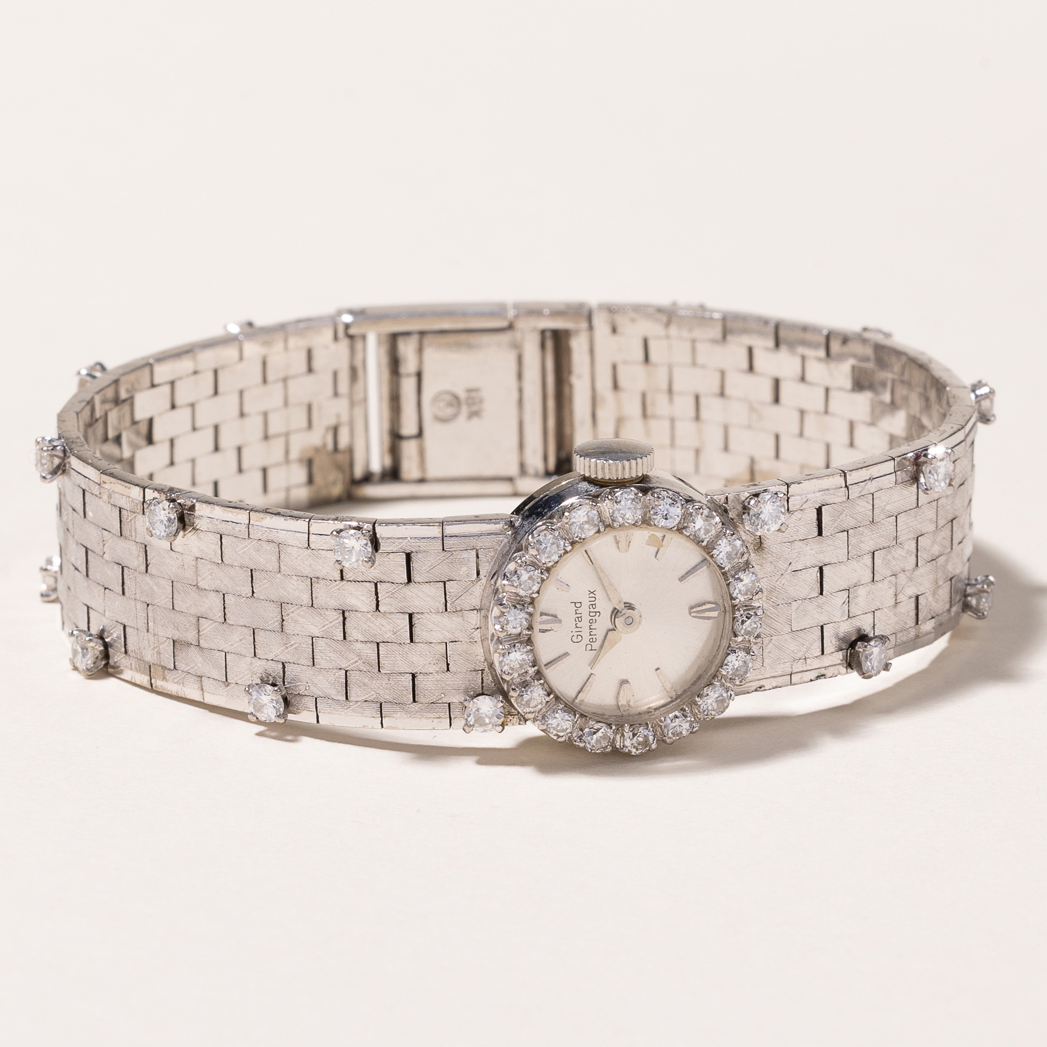 Estate Originals 18K White Gold Vintage Girard Perregaux Wrist