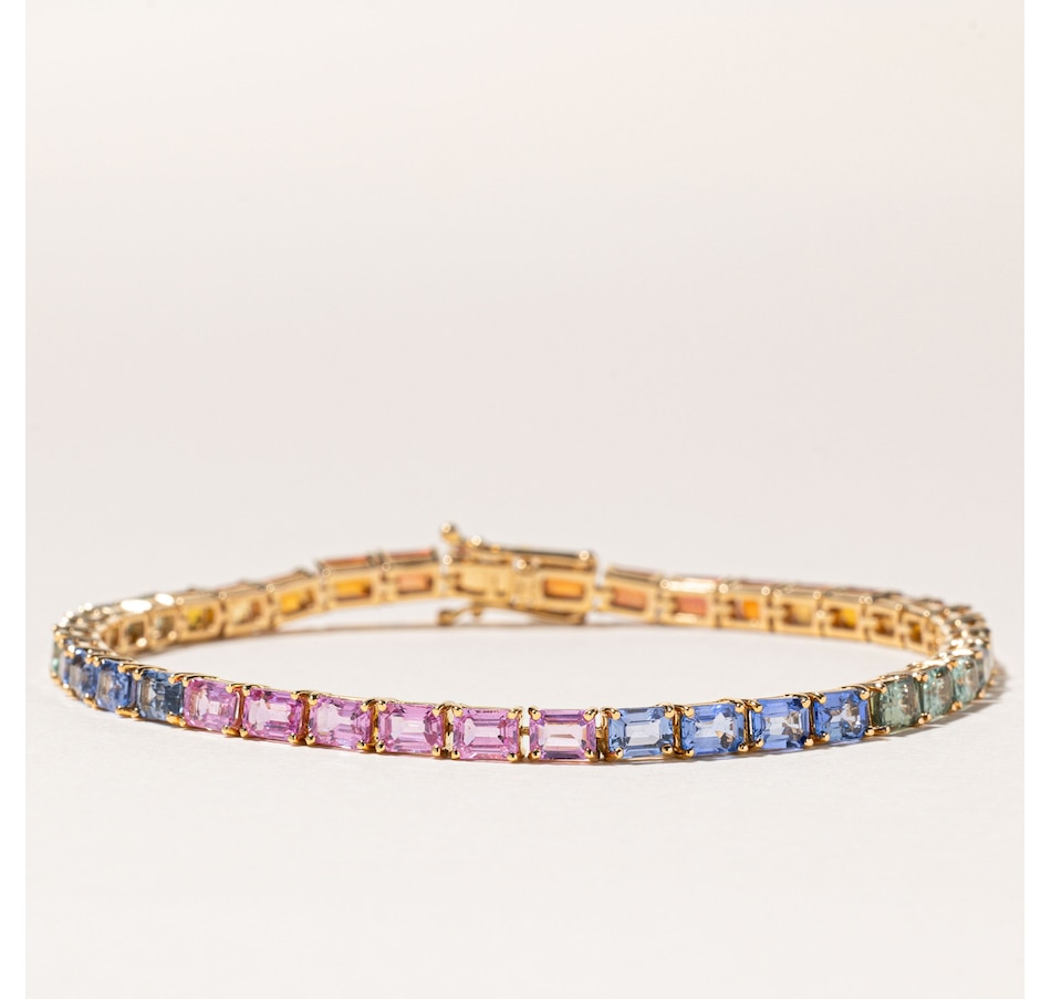 Image 746016.jpg, Product 746-016 / Price $4,200.00, Estate Originals 18K Rose Gold 12.20-Carat Multicolour Sapphire Line Bracelet from Estate Originals on TSC.ca's Jewellery department