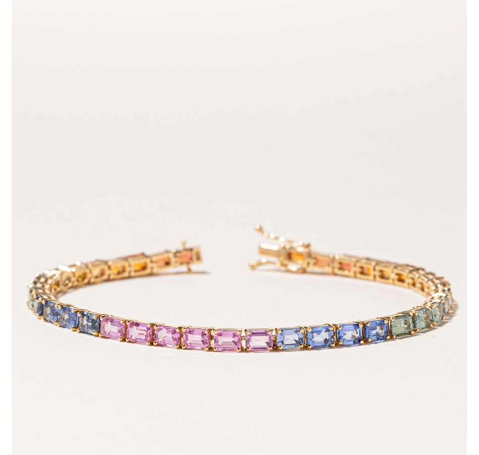 Image 746016_ALTMORE3.jpg, Product 746-016 / Price $4,200.00, Estate Originals 18K Rose Gold 12.20-Carat Multicolour Sapphire Line Bracelet from Estate Originals on TSC.ca's Jewellery department