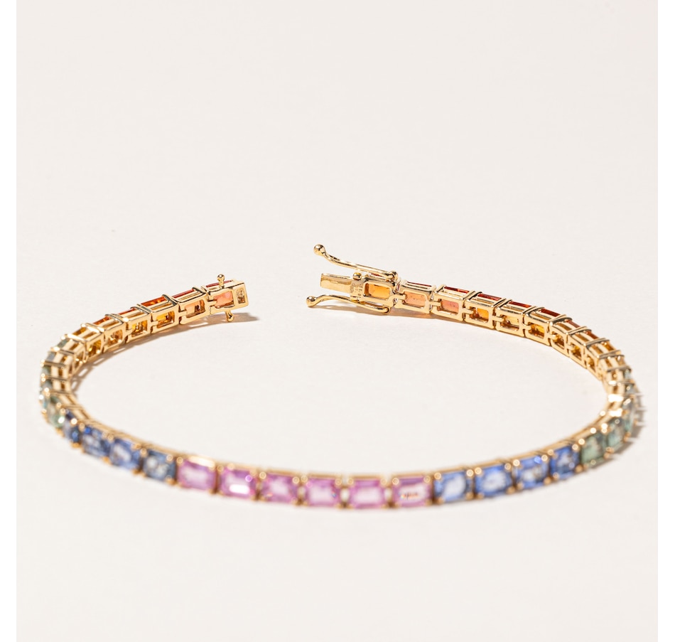 Image 746016_ALTMORE4.jpg, Product 746-016 / Price $4,200.00, Estate Originals 18K Rose Gold 12.20-Carat Multicolour Sapphire Line Bracelet from Estate Originals on TSC.ca's Jewellery department