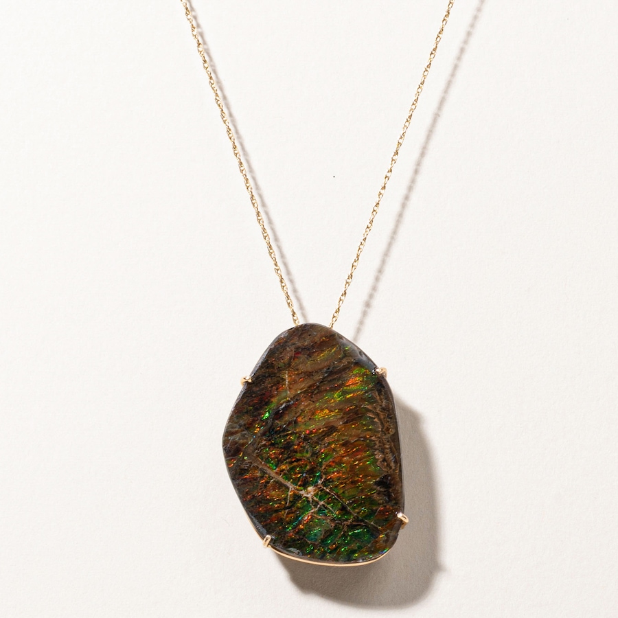 Image 746020.jpg, Product 746-020 / Price $2,495.00, Estate Originals 14K Yellow Gold Ammolite Brooch/Pendant from Estate Originals on TSC.ca's Jewellery department