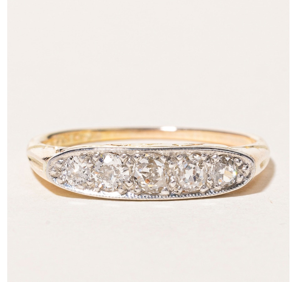 Image 746025_ALTMORE1.jpg, Product 746-025 / Price $2,495.00, Estate Originals Edwardian 5-Across Old European-Cut Diamond Ring from Estate Originals on TSC.ca's Jewellery department